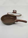 Belle frying pan single pack: 24CM-26CM-28CM silicone lid, bottom covered with five-layer color box, 8 pieces per box. Colors: brown, gray, ivory white details Picture